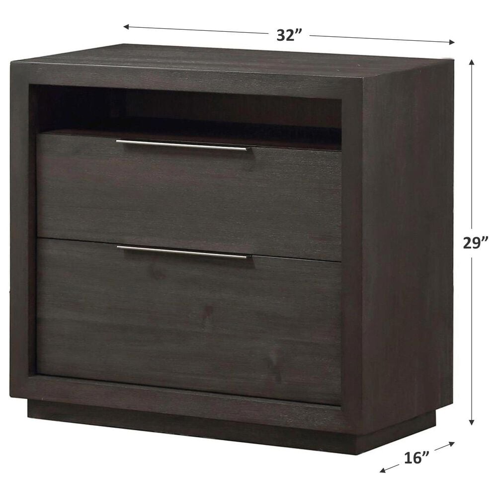 Urban Home Oxford 2 Drawer Night Stand in Basalt Grey, , large
