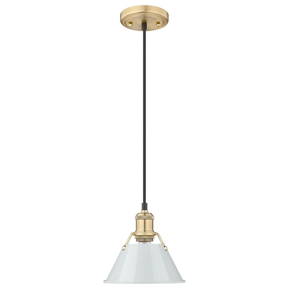 Golden Lighting Orwell 1-Light Small Pendant with Dusky Blue Shade in Brushed Champagne Bronze, , large