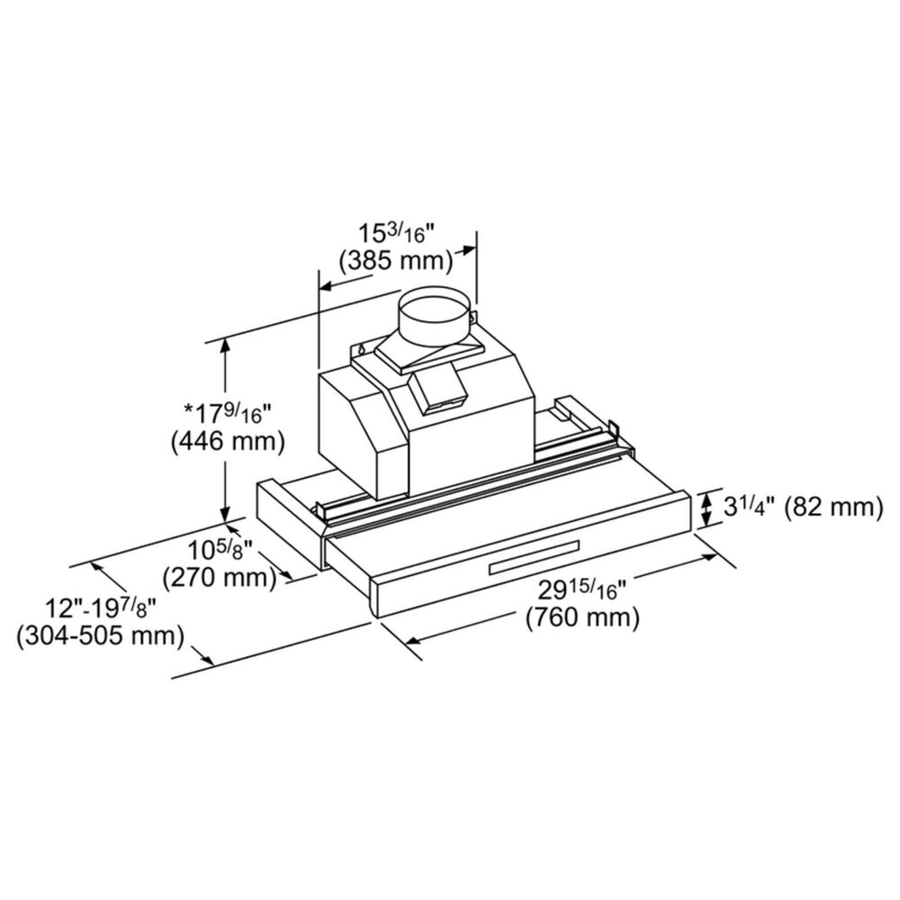 Thermador 30" Masterpiece Under Drawer Wall Hood in Stainless