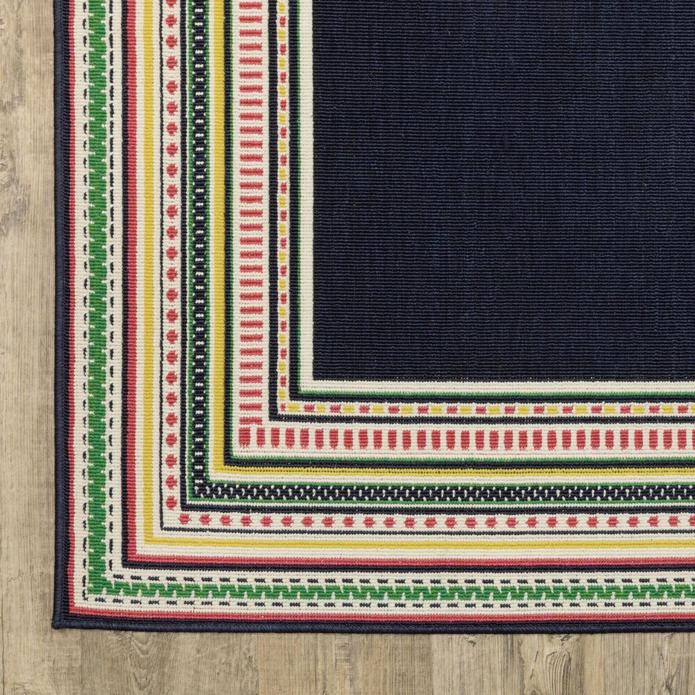 Oriental Weavers Havana HAV06 Navy and Multicolor 6'7" x 9'2" Indoor/Outdoor Area Rug, , large