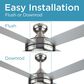 Black+Decker 52" 4-Blade Standard Ceiling Fan with Light and Remote Control in Brushed Nickle and Silver, , large