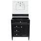 James Martin Vanities Brittany 30" Single Bathroom Vanity in Black Onyx with 3 cm Ethereal Noctis Quartz Top and Rectangle Sink, , large