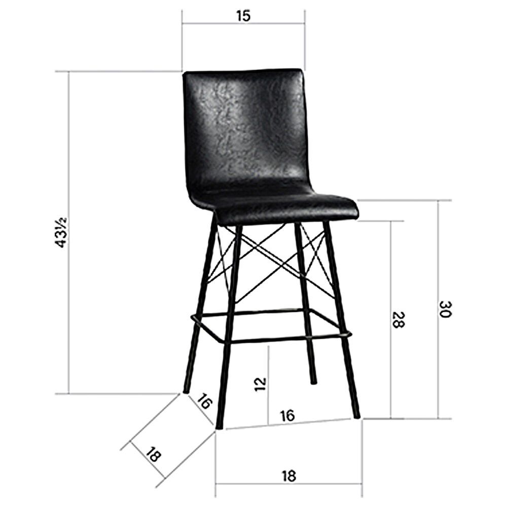 Blue Sun Designs Messina Barstool in Black, , large