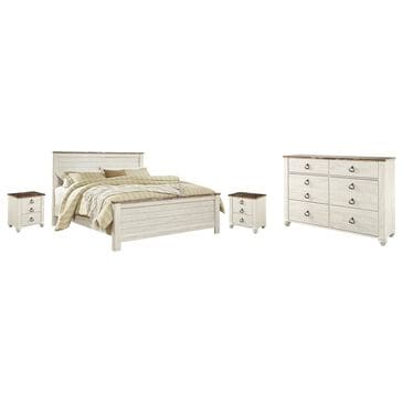 Ashley Willowton 4-Piece King Bedroom Set in Whitewash, , large