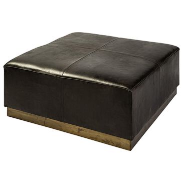 Mercana Minara II Ottoman in Black Leather, , large