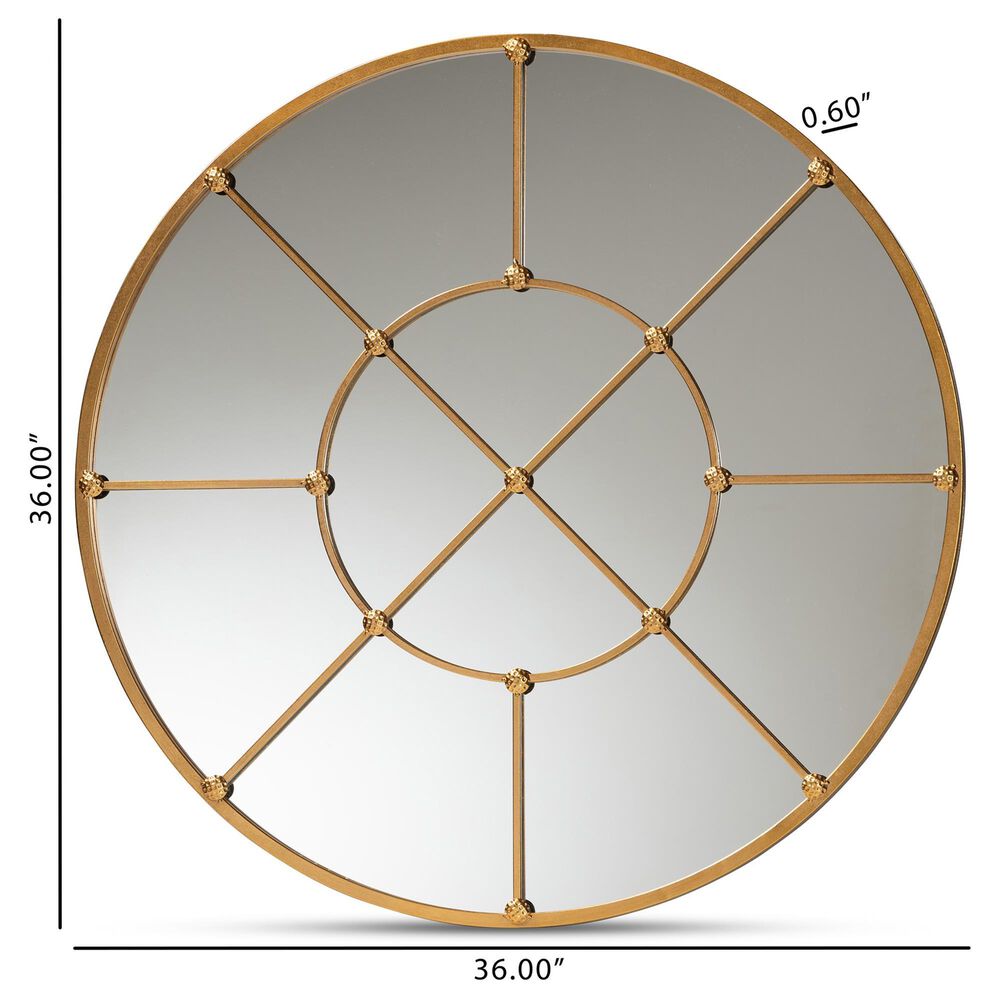 Baxton Studio Ohara Accent Wall Mirror in Gold, , large