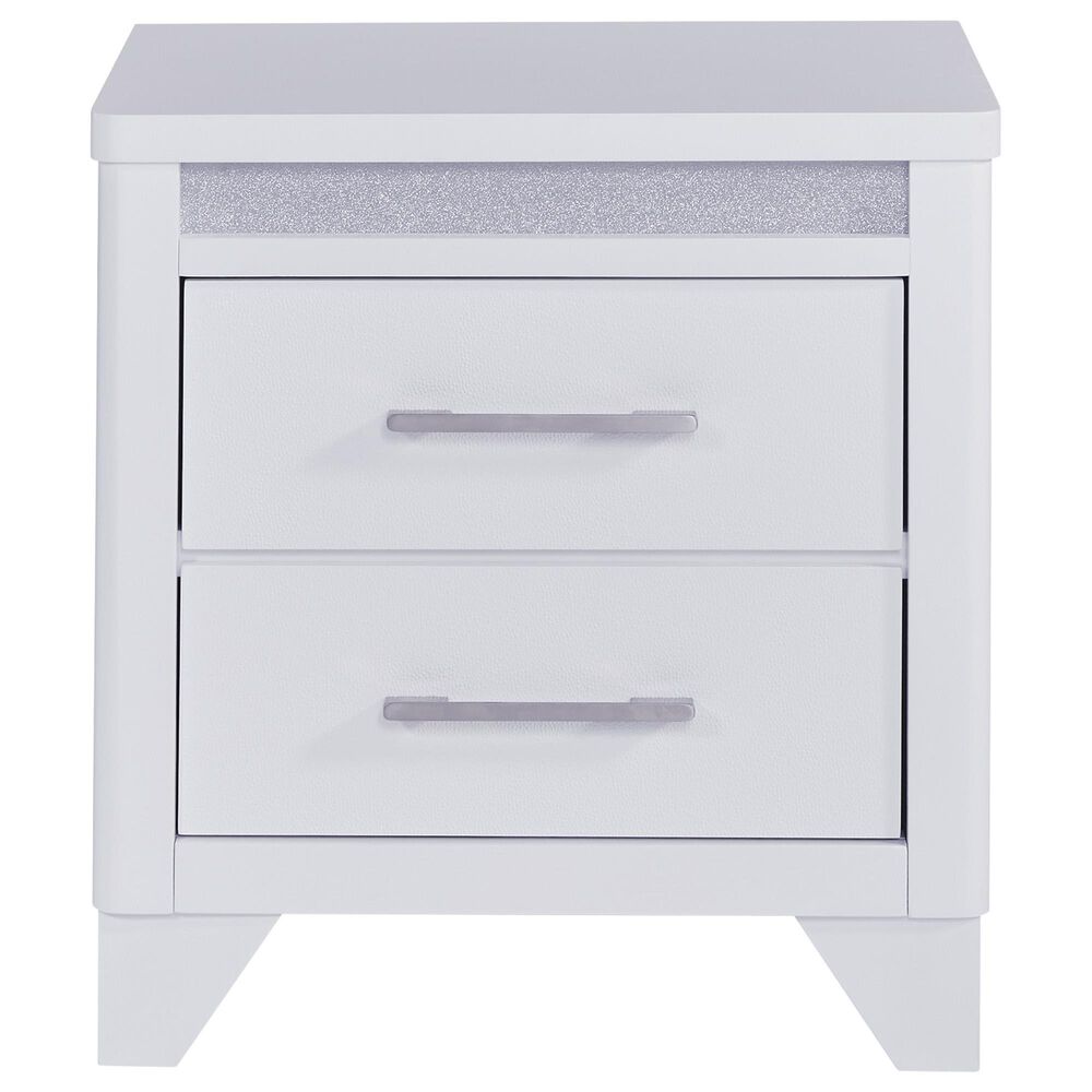 Ashley Jarlee California King Upholstered Bed with Two Nightstands in White, , large