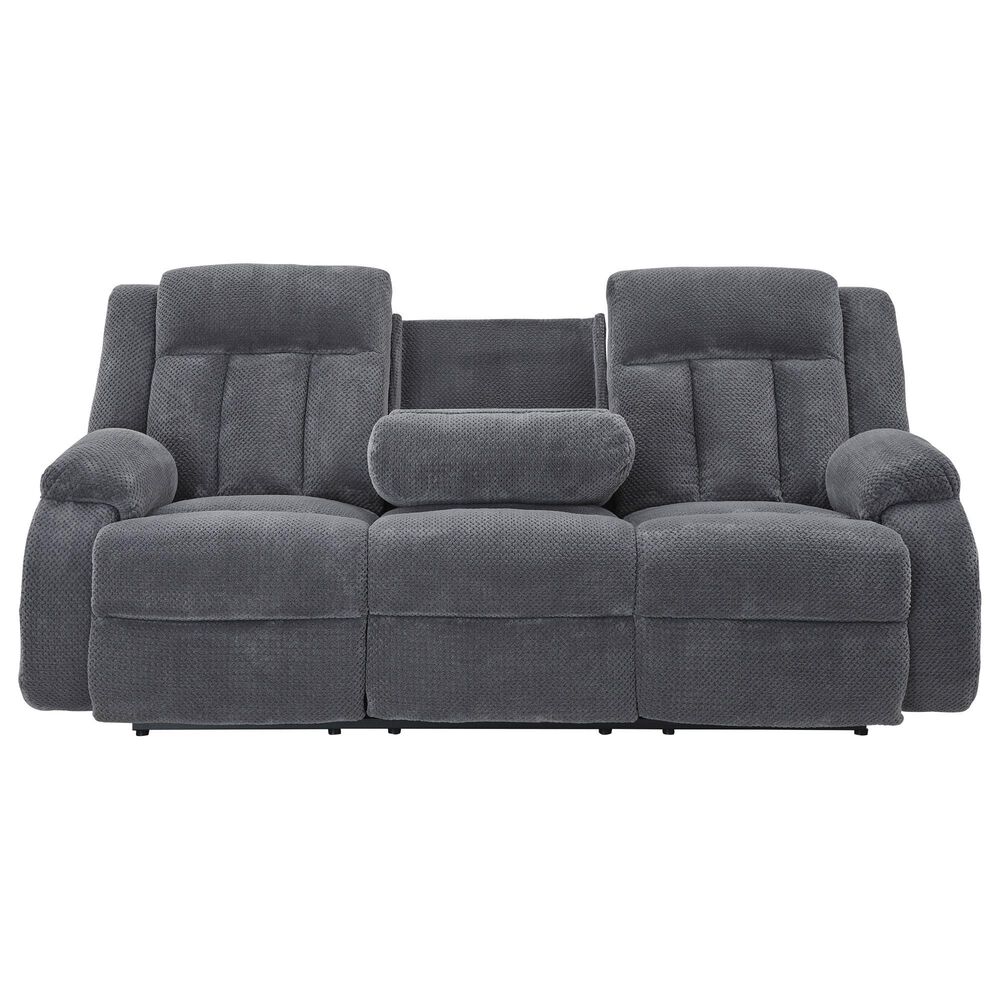 Ashley Observation Power Reclining Sofa with Drop Down Table in Steel Velvet, , large