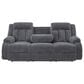 Ashley Observation Power Reclining Sofa with Drop Down Table in Steel Velvet, , large
