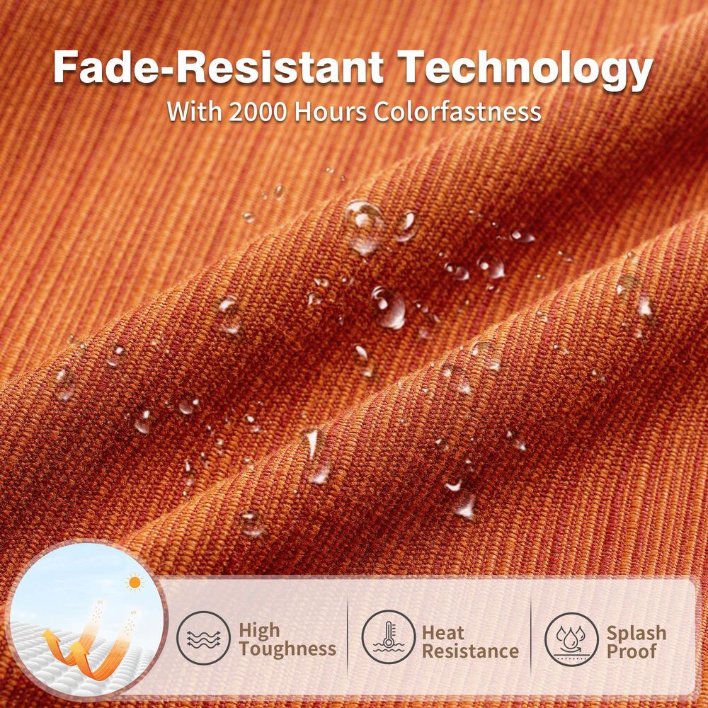 HOMLUX 8-Piece Patio Conversation Set with Fire Pit Table in Orange Red, , large