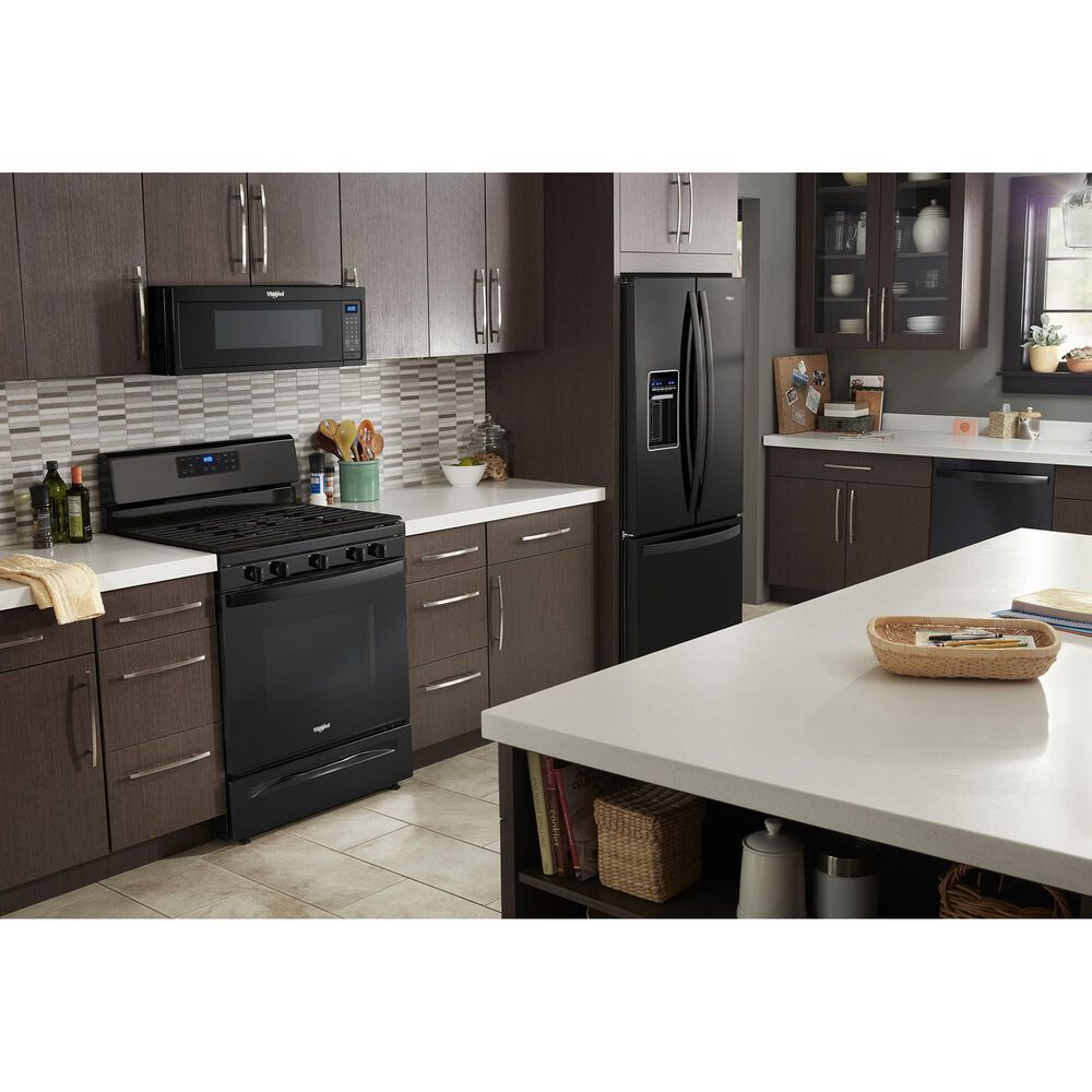 Whirlpool 1.1 Cu. Ft. Over-the-Range Low Profile Microwave Hood Combination in Black, , large
