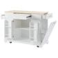 HOMLUX 47" Fluted Kitchen Island with Trash Can Storage Cabinet in White and Natural, , large