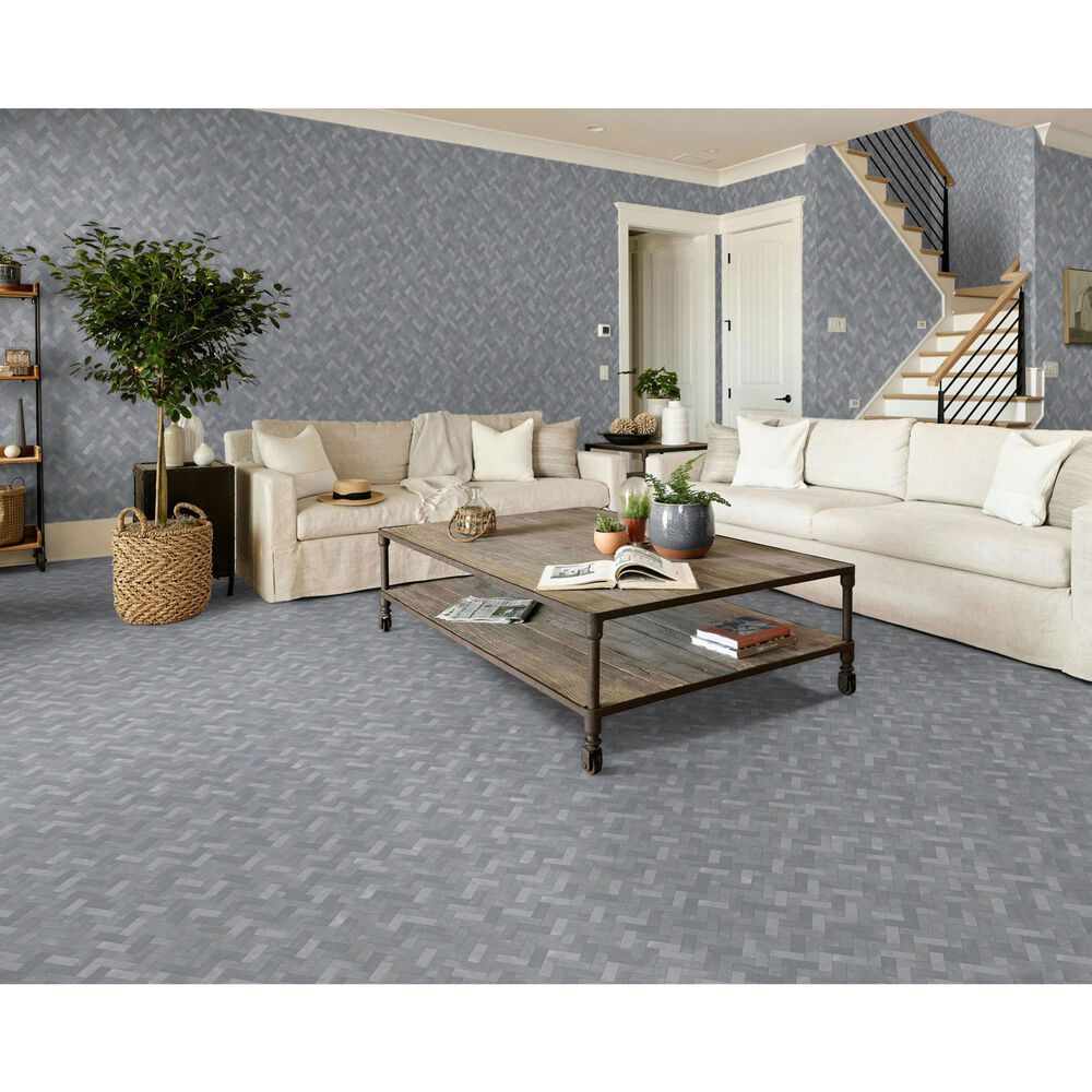 Shaw Eterna Como Bardiglio 10.25" x 12.5" Natural Stone Mosaic Sheet, , large