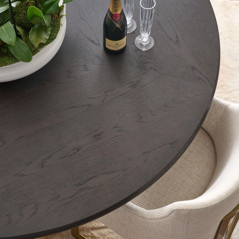 Century Cadence Dining Table in Mocha and Antique Brass Accents - Table Only, , large