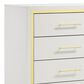 Pacific Landing Lucia 5-Drawer Chest in White and Gold, , large