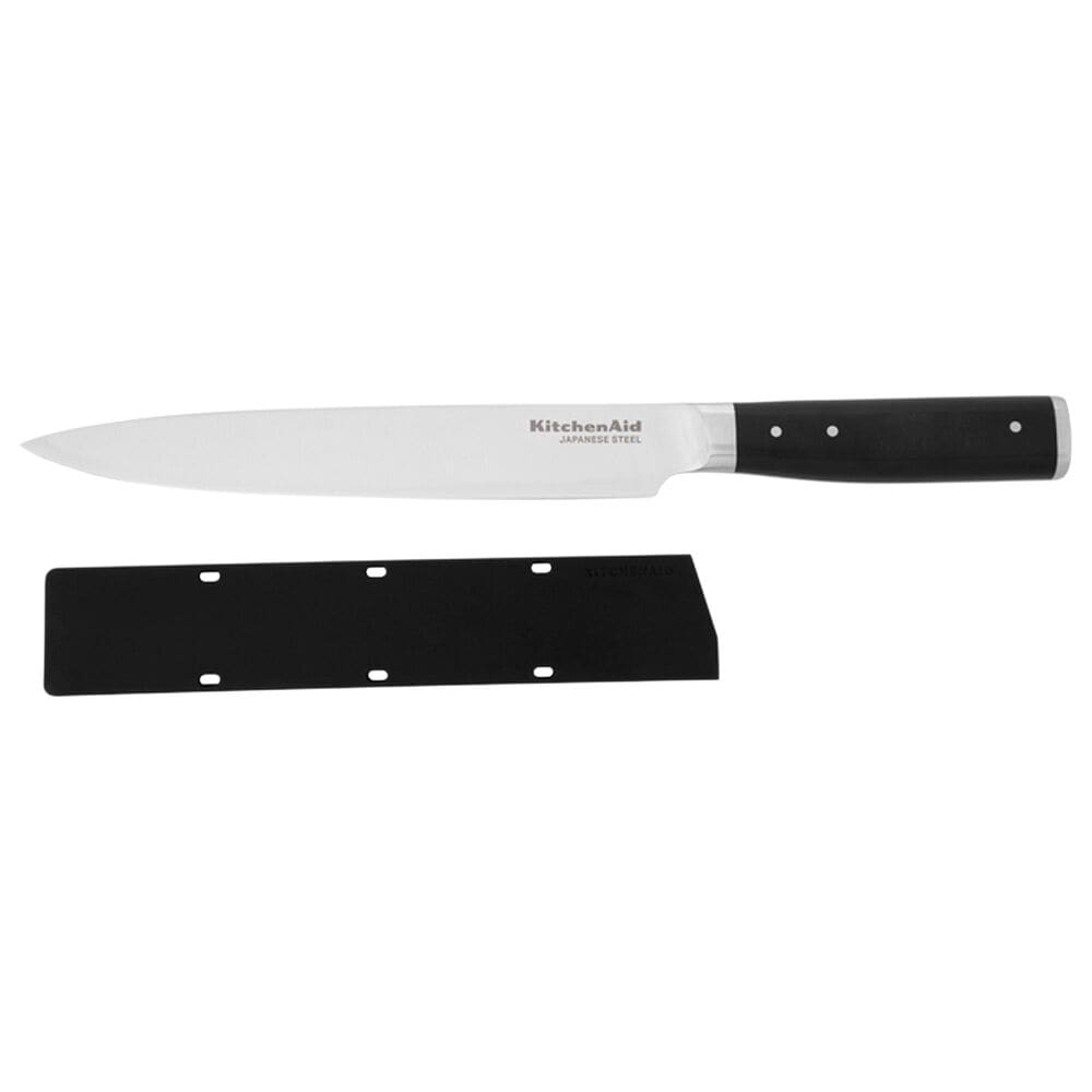 KitchenAid Gourmet 8" Slicing Knife with Sheath in Black and Stainless Steel, , large