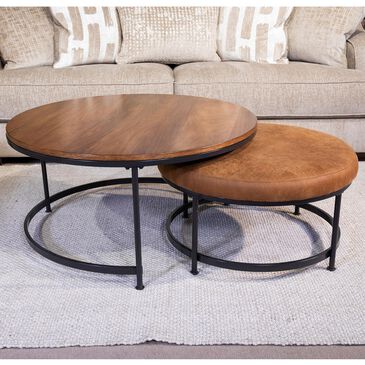 Signature Design by Ashley Drezmoore Nesting Coffee Tables in Light Brown and Black (Set of 2), , large