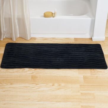 Timberlake 24" x 60" Memory Foam Bath Rug Mat in Black, , large