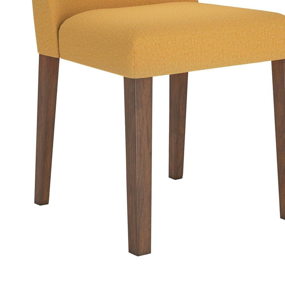 Ashley Lyncott Side Chair with Mustard Yellow Cushion in Brown, , large