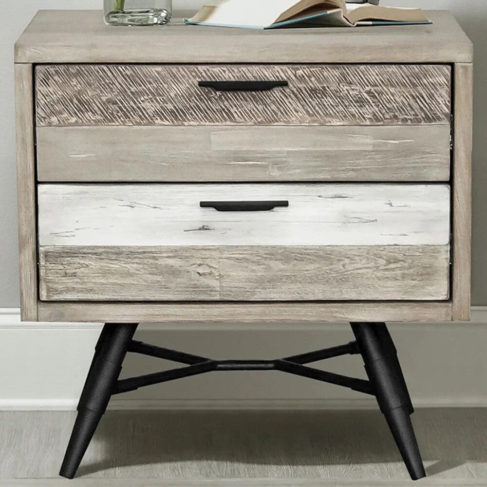 Blue River Bridges 2-Drawer Nightstand in Natural and Gray, , large