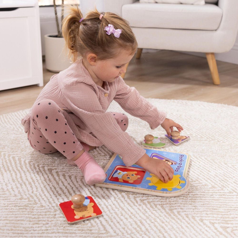 Melissa &amp; Doug 5-Piece Ms. Rachel Jumbo Knob Puzzles in Red, , large