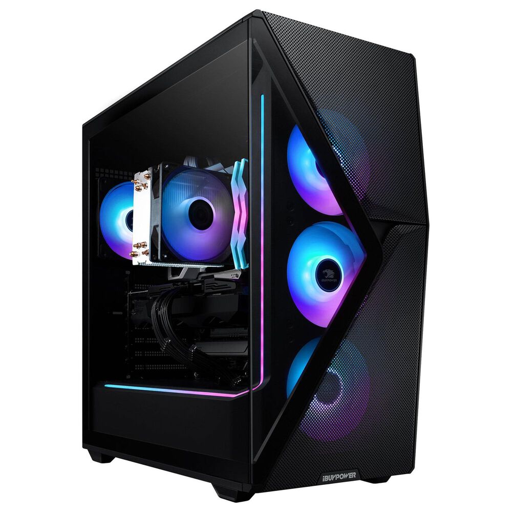 iBUYPOWER Slate 8 MESH Gaming PC Desktop | AMD Ryzen 7 8700F - 32GB RAM - NVIDIA GeForce RTX 5070 Graphics - 1TB SSD in Black, , large