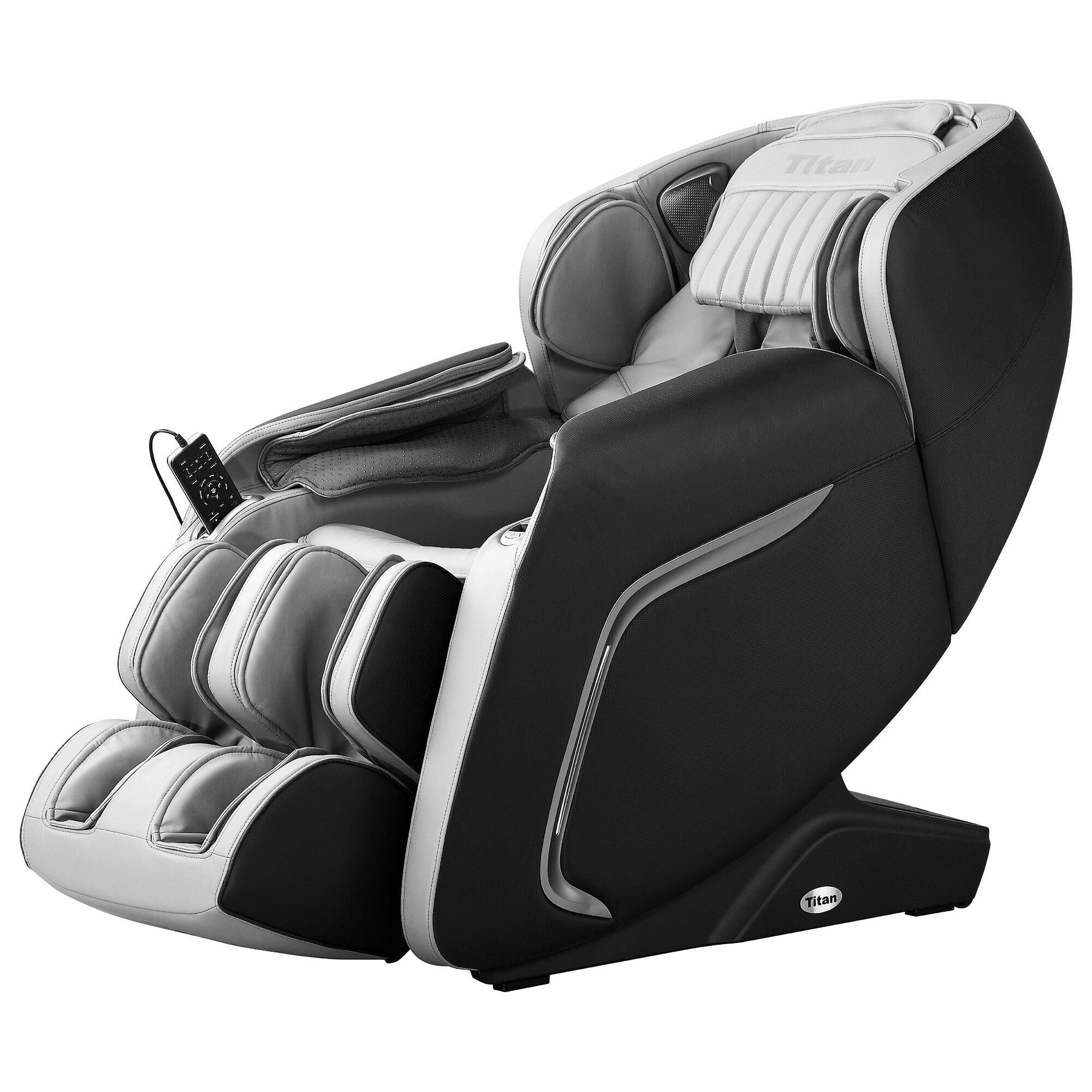 Titan osaki black faux sales leather reclining massage chair