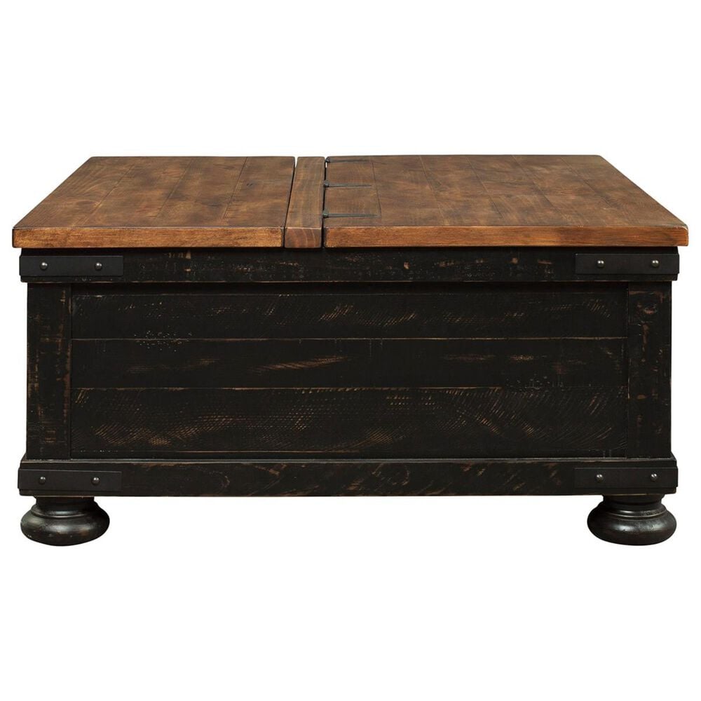 Ashley Valebeck Square Lift Top Coffee Table in Black and Brown, , large