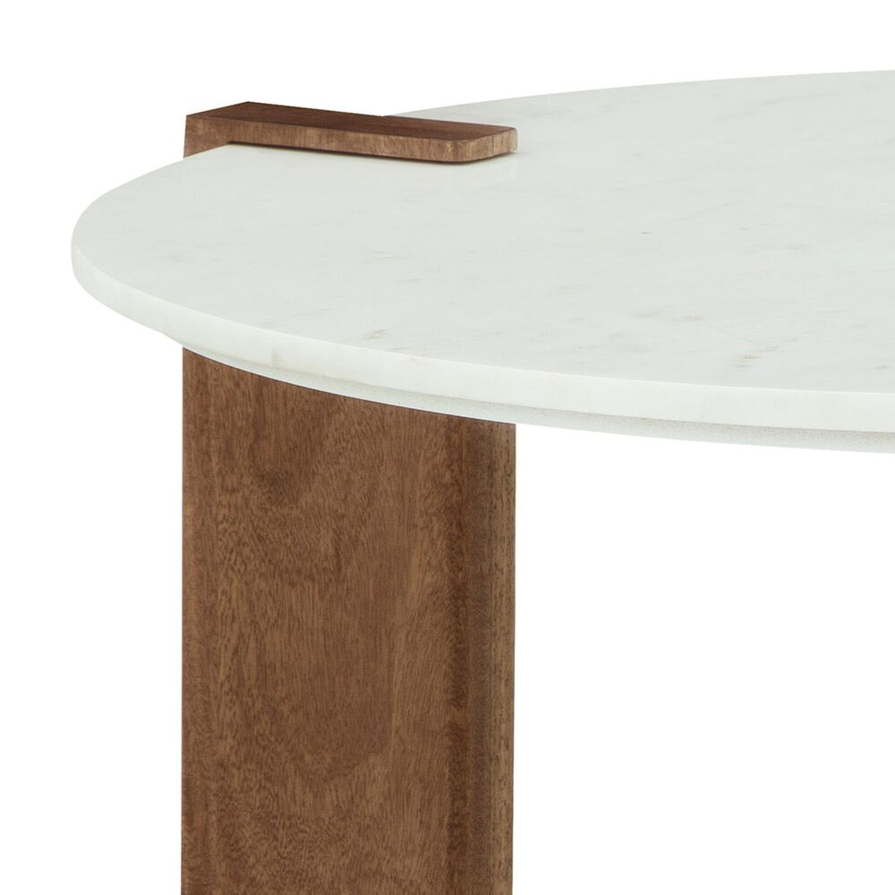 Ashley Isanti 3-Piece Occasional Table Set in White and Light Brown, , large