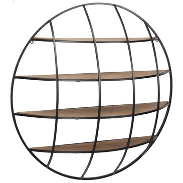 Maple and Jade 36" x 36" Wall Shelf in Light Brown and Black, , large