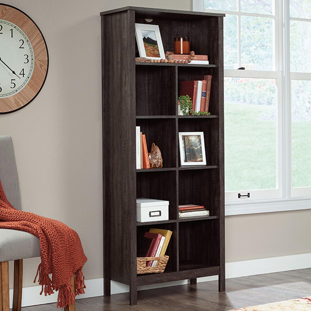 Sauder 9-Shelf Tall Cubby Bookcase in Blade Walnut, , large