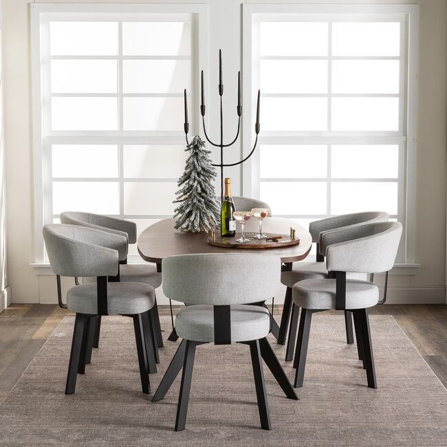 Amisco Boomerang Dining Table in Black Coral and Pinecone