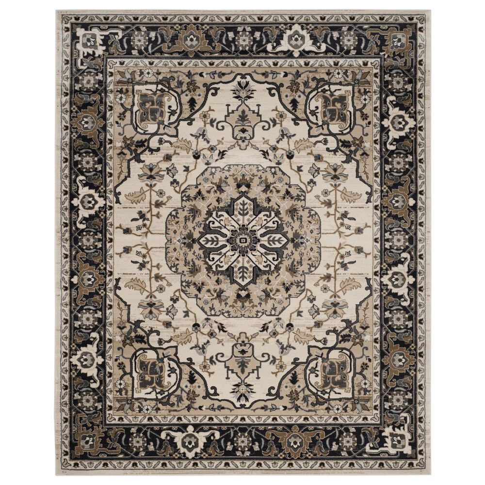 Safavieh Lyndhurst LNH334 8" x 10" Cream and Navy Area Rug, , large