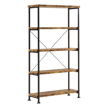 Pacific Landing 63" Bookcase in Antique Nutmeg and Black, , large