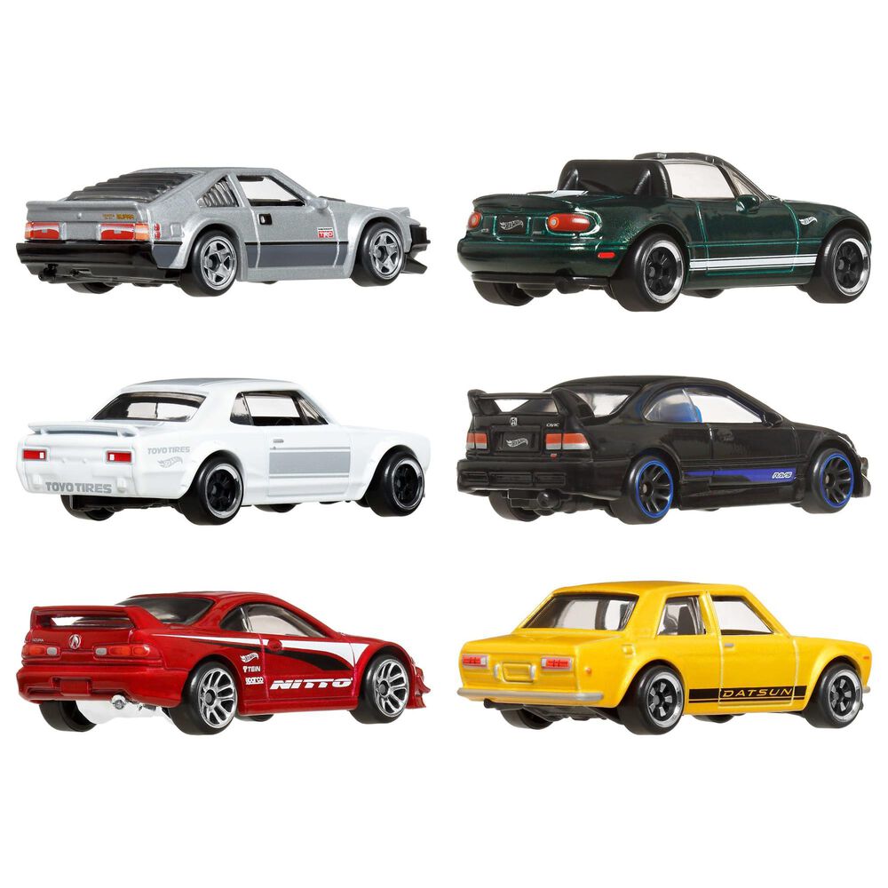 Hot Wheels Toy Cars 1:64 Scale Japanese Multipack Vehicles in Multicolor &#40;Set of 6&#41;, , large