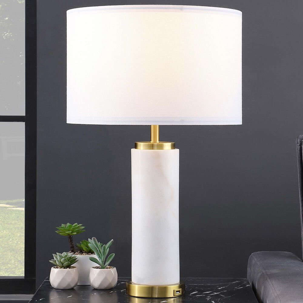 Pacific Landing Lucius Table Lamp in White and Gold, , large