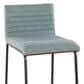 Lumisource Mason Mara Counter Stool with Green Cushion in Black and Walnut (Set of 2), , large