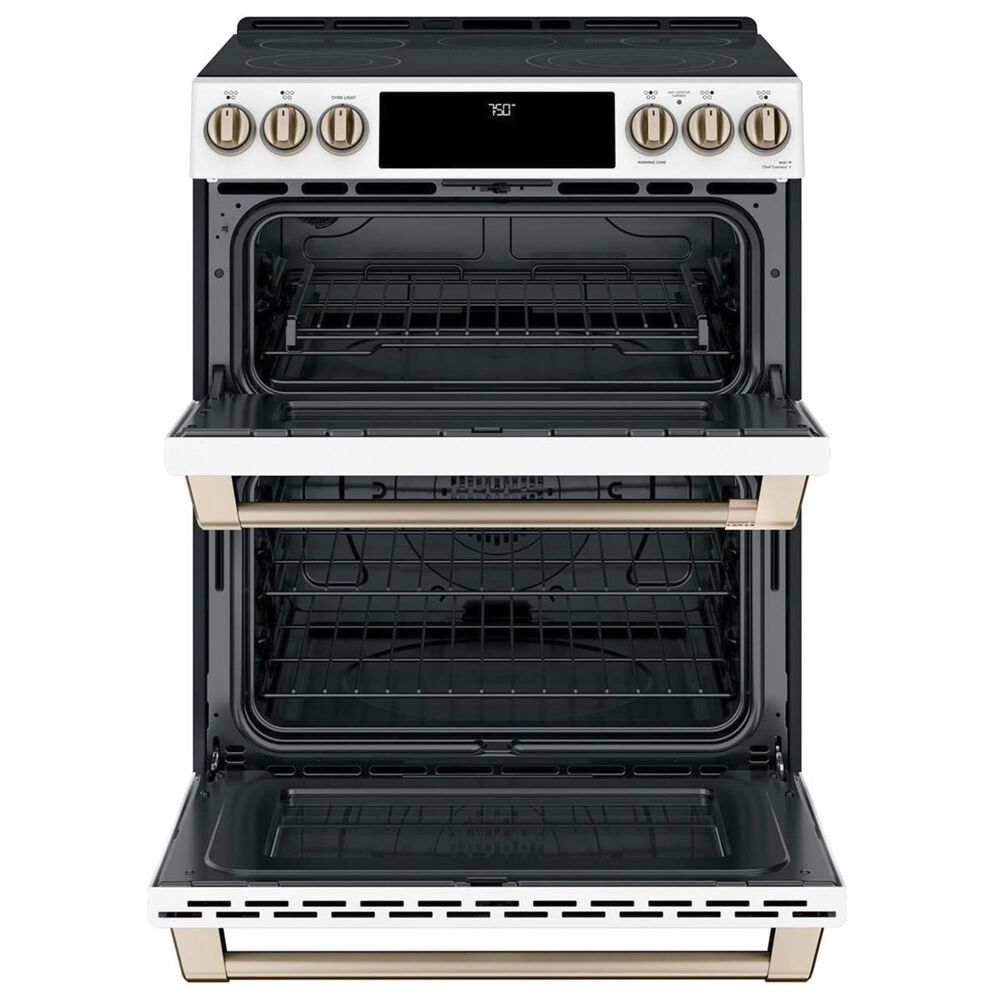 Cafe 30" Slide-In Double Oven Electric Range in Matte White, , large