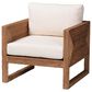 Baxton Studio Helina Arm Chair with Bleached Light Brown Seagrass in White, , large