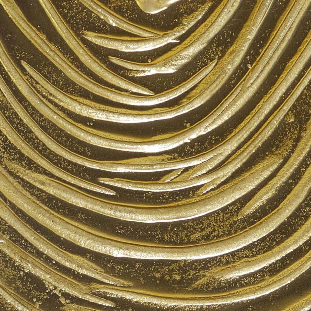 Maple and Jade Abstract Teardrop Decorative Sculpture in Satin Gold and Black, , large