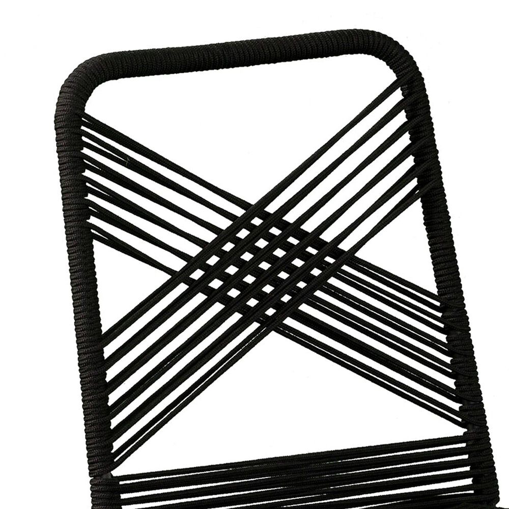 Southern Enterprises Padko Outdoor Rope Chair in Black &#40;Set of 2&#41;, , large