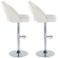 LumiSource Renee Adjustable Swivel Bar Stool with Cream Fabric Upholstery in Chrome (Set of 2), , large