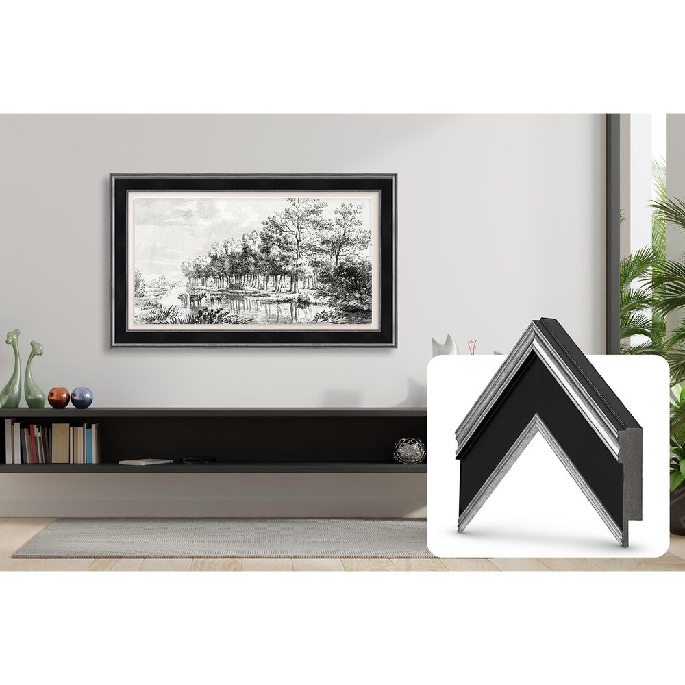 Deco TV Frames Premiere 50" 50"  Premiere Bezel for Samsung the Frame TV in Antique Silver and Black, , large