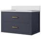 Lexora Home Castor 30" Single Bathroom Vanity in Blue with 2 cm White Cultured Marble Top and Rectangular Sink, , large