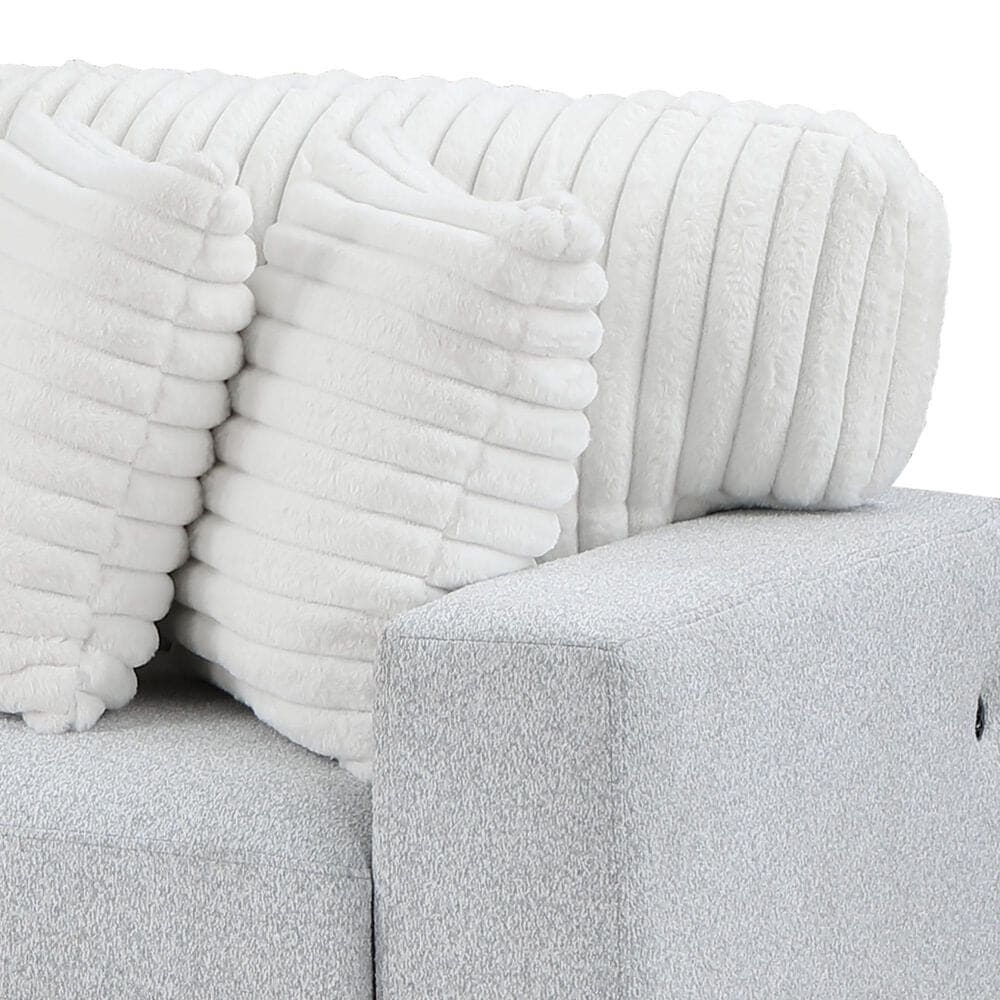 Global Furniture USA Stationary Sofa Sleeper with Reversible Chaise in Grey, , large