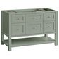 James Martin Vanities Breckenridge 48" Single Bathroom Vanity in Smokey Celadon with 3 cm Carrara White Marble Top and Rectangular Sink, , large