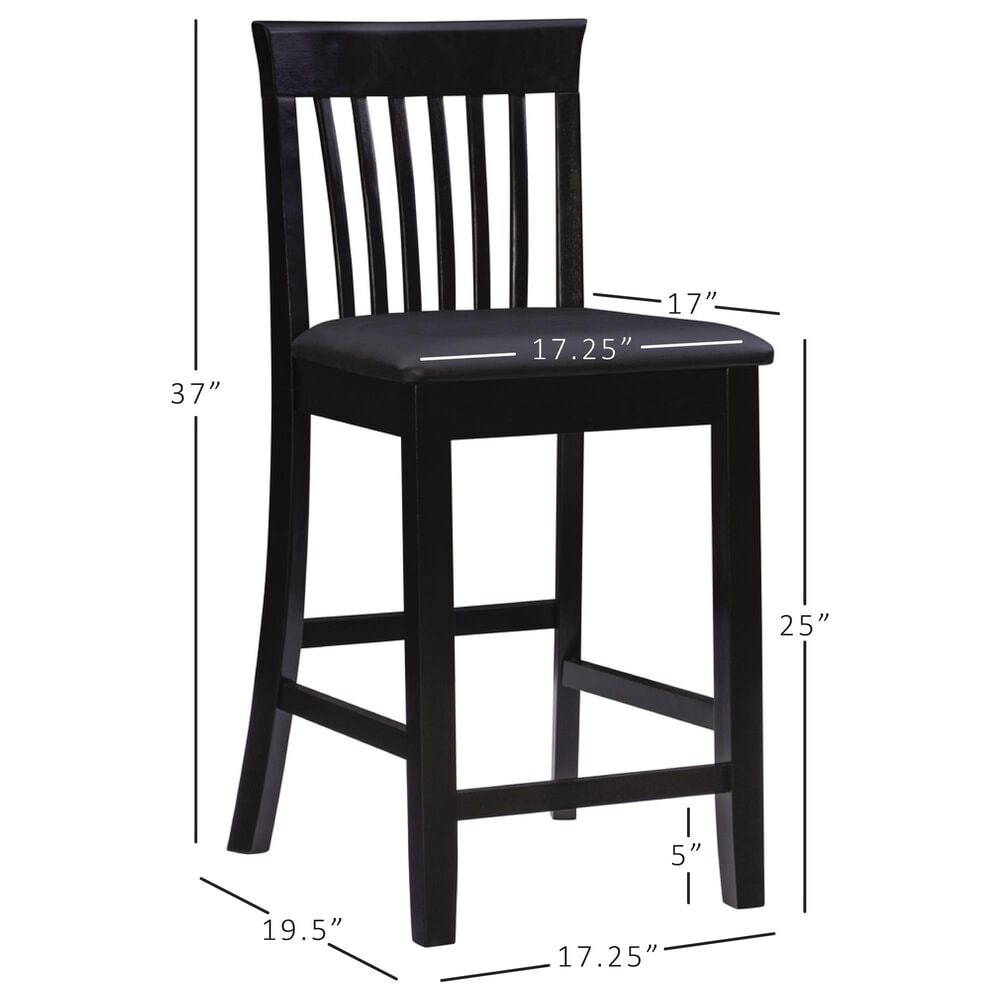 Linon Home Decor Torino Craftsman Counter Stool in Black, , large
