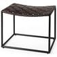 Mercana Clarissa Stool with Brown Leather Woven Seat in Black, , large