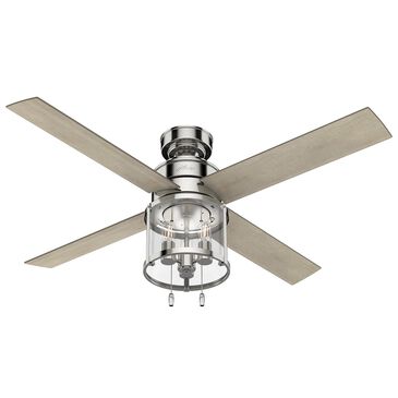 Hunter Astwood 52" Ceiling Fan with Led in Polished Nickel, , large