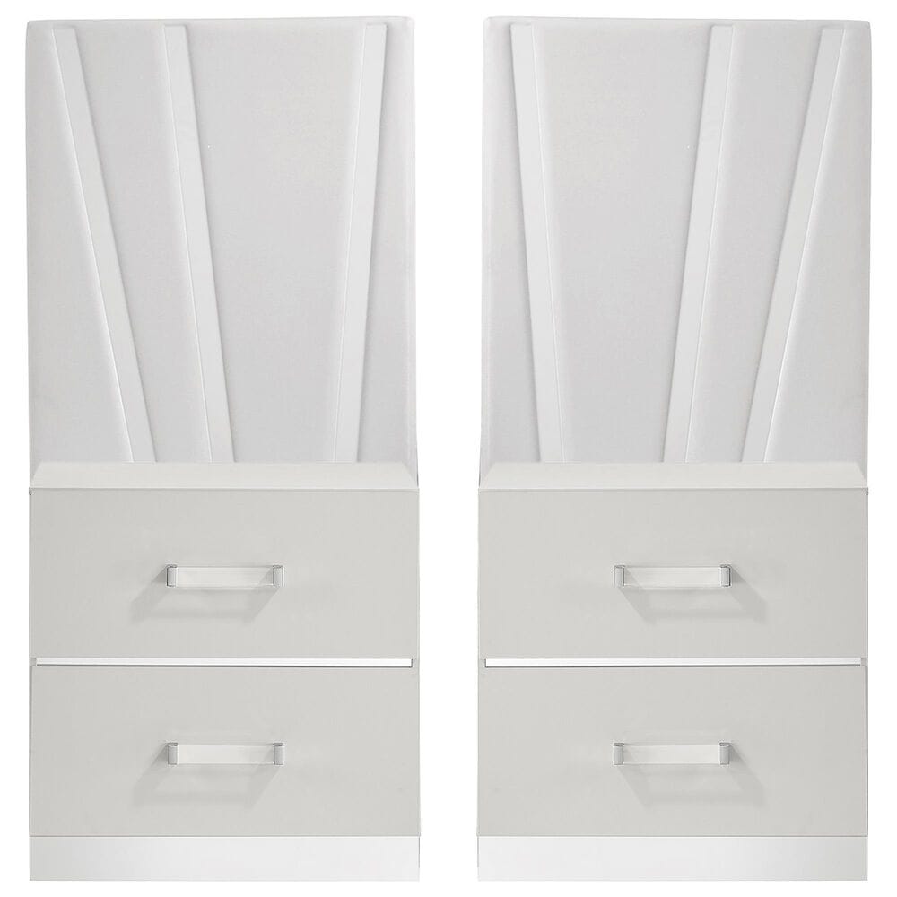 New Heritage Europa 2 Drawer Nightstand with Wall Panel (Set of 2), , large